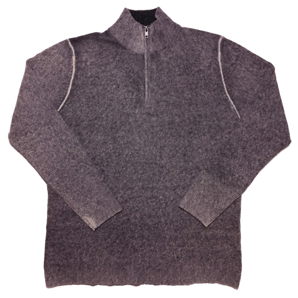AUTUMN CASHMERE Men's 1/4 Zip Pullover Sweater Gray Medium M